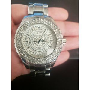Bora Watch Stainless Silver with Sparkle Crystals